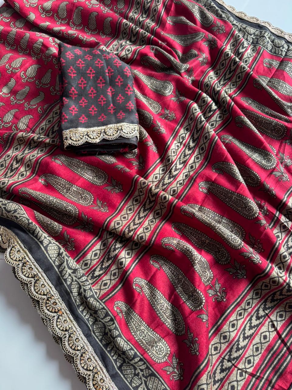Scrupulous Function Wear Mul Cotton Printed Design Sequence Lace Border Saree For Women
