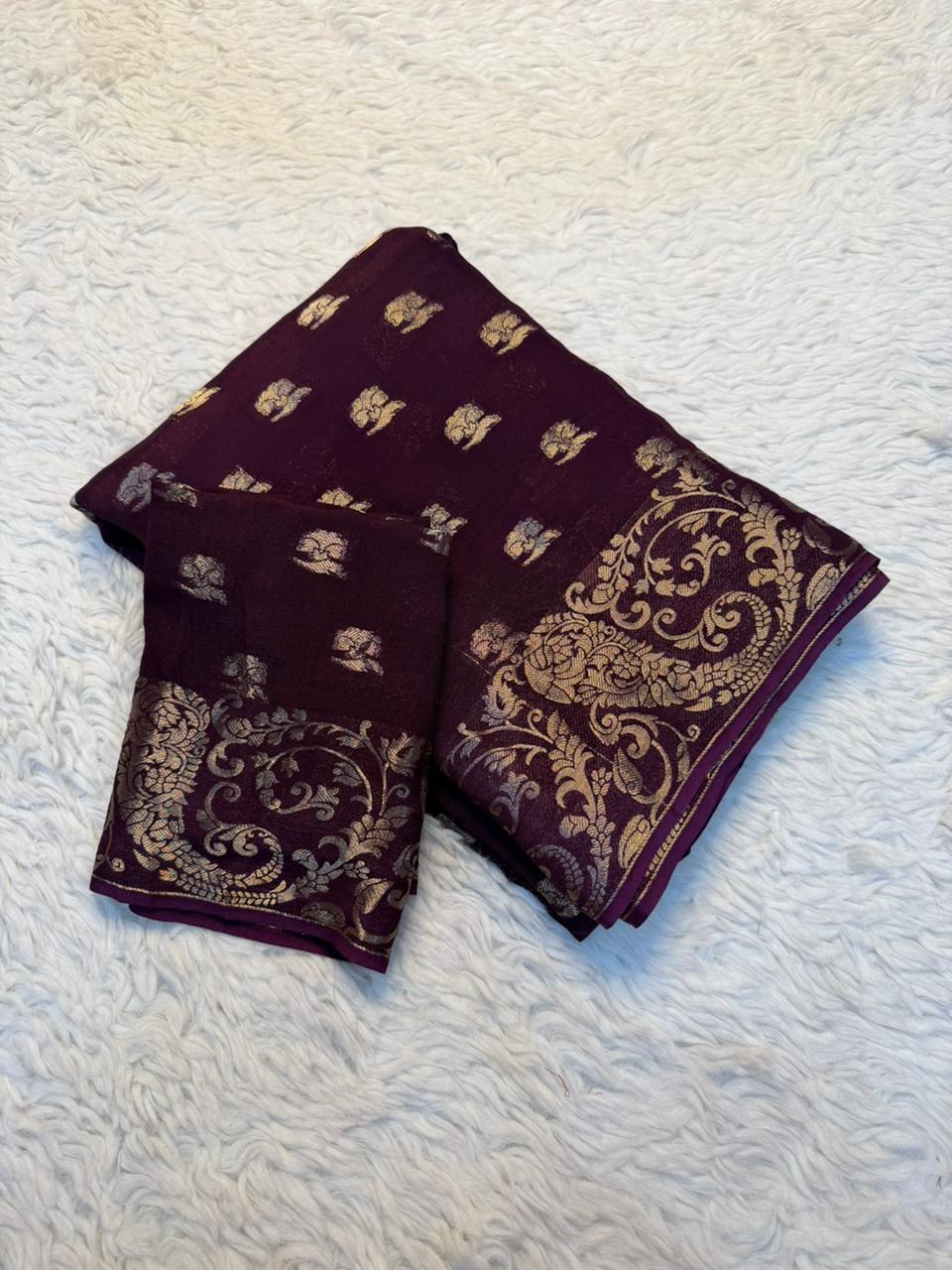 Magnetic Function Wear Pure Viscose Weaving Silk Jacquard Work Rich Pallu Designer Saree With Elegant Blouse Piece