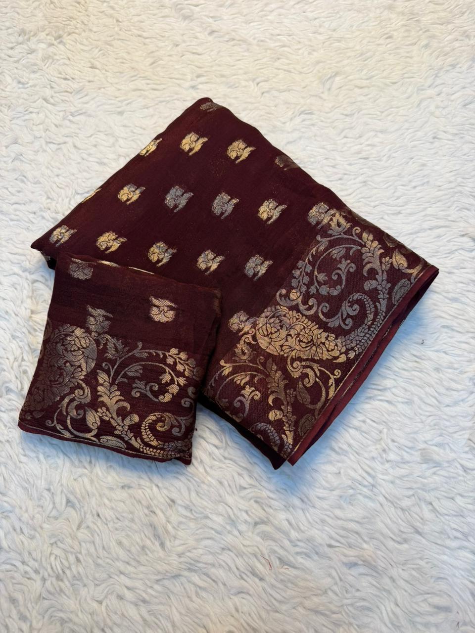 Magnetic Function Wear Pure Viscose Weaving Silk Jacquard Work Rich Pallu Designer Saree With Elegant Blouse Piece