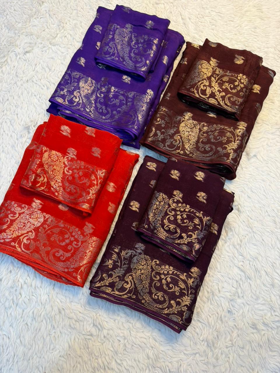 Magnetic Function Wear Pure Viscose Weaving Silk Jacquard Work Rich Pallu Designer Saree With Elegant Blouse Piece