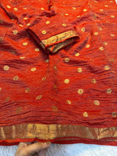 Load image into Gallery viewer, Gratifying Party Wear Viscose Tissue Weaving Silk Zari Work Fancy Designer Saree With Blouse
