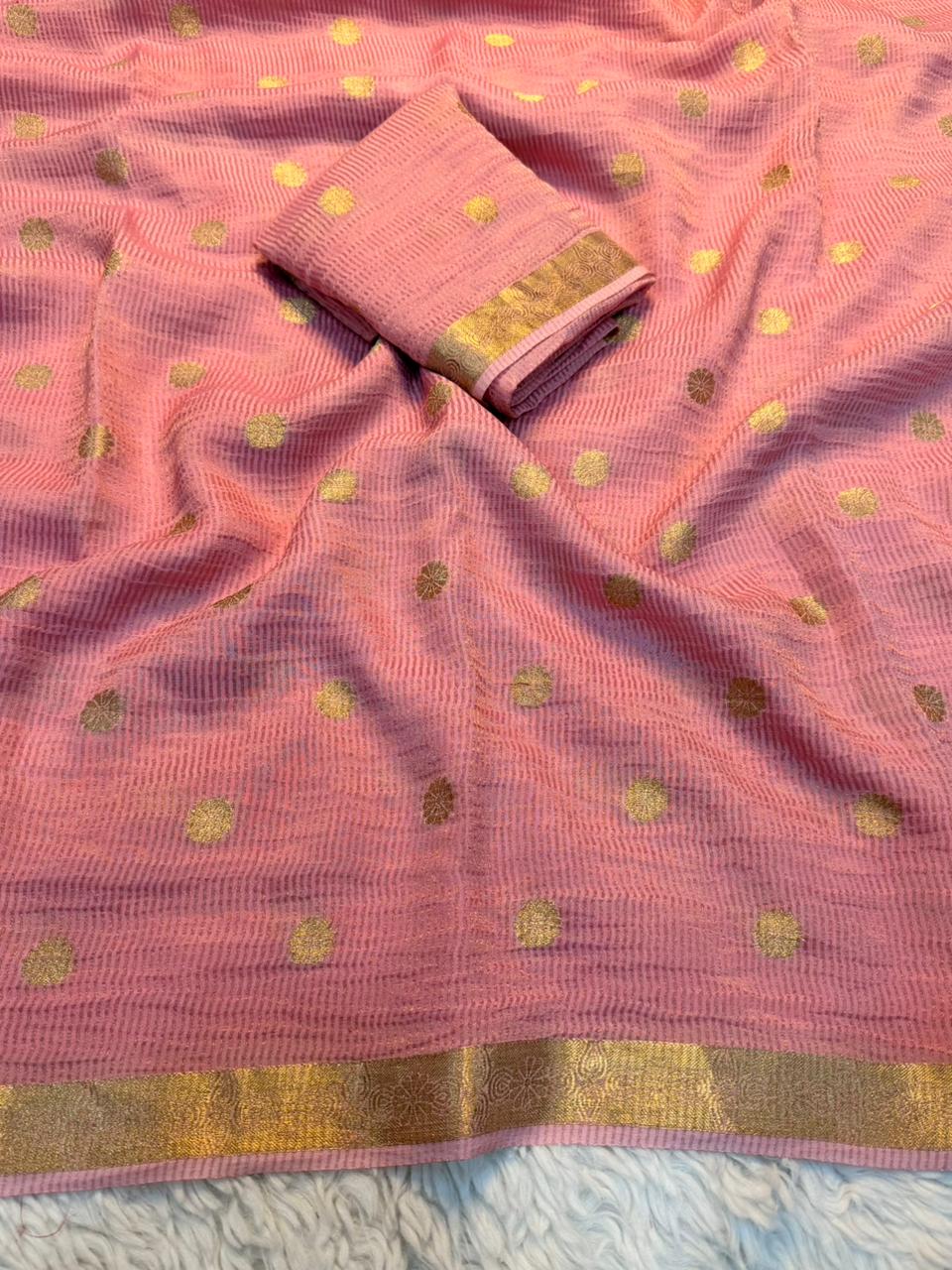 Gratifying Party Wear Viscose Tissue Weaving Silk Zari Work Fancy Designer Saree With Blouse