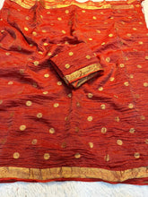 Load image into Gallery viewer, Gratifying Party Wear Viscose Tissue Weaving Silk Zari Work Fancy Designer Saree With Blouse
