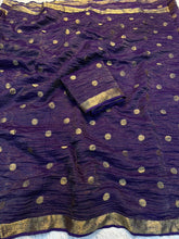 Load image into Gallery viewer, Gratifying Party Wear Viscose Tissue Weaving Silk Zari Work Fancy Designer Saree With Blouse
