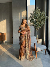 Load image into Gallery viewer, Fantabulous Party Wear Chiffon Embroidery n Cutwork Border Designer Saree For Wedding
