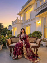 Load image into Gallery viewer, Fantabulous Party Wear Chiffon Embroidery n Cutwork Border Designer Saree For Wedding
