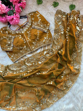 Load image into Gallery viewer, Fantabulous Party Wear Chiffon Embroidery n Cutwork Border Designer Saree For Wedding
