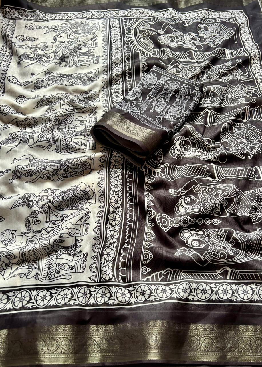 Splendorous Function Wear Soft Mul Cotton Jacquard Border Rich Pallu Fancy Desinger Saree With Blouse Piece