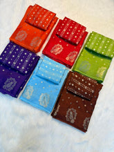 Load image into Gallery viewer, Dazzling Party Wear Pure Viscose Dola Silk Jacquard Border Fancy Designer Saree With Blouse
