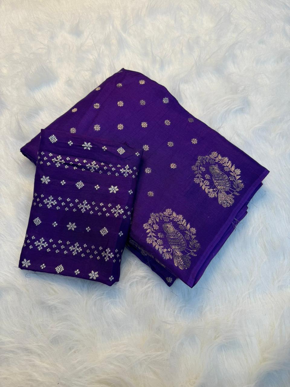 Dazzling Party Wear Pure Viscose Dola Silk Jacquard Border Fancy Designer Saree With Blouse