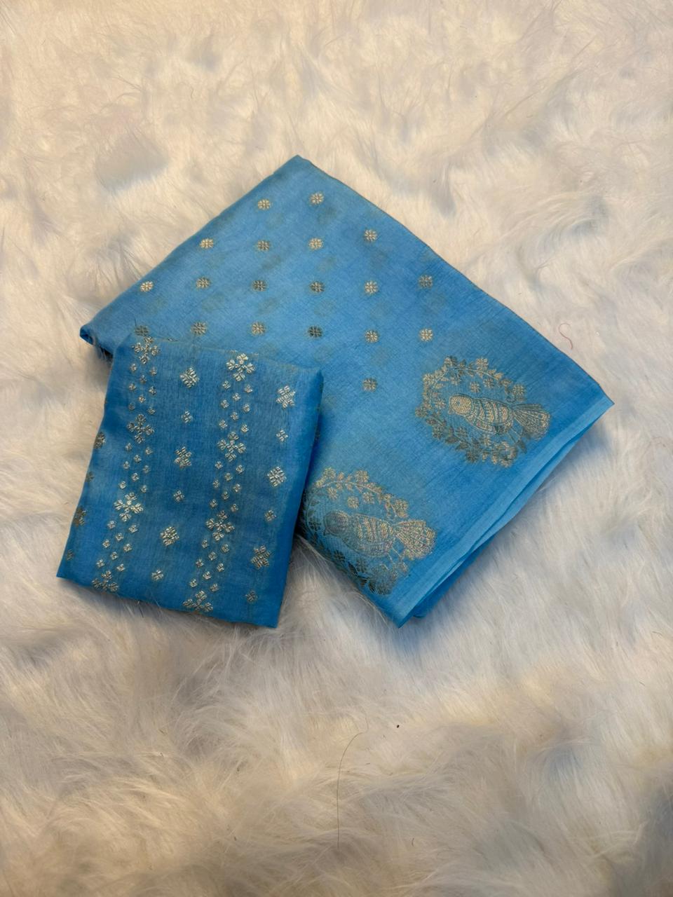 Dazzling Party Wear Pure Viscose Dola Silk Jacquard Border Fancy Designer Saree With Blouse