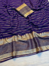 Load image into Gallery viewer, Effervescent Festive Wear Pure Viscose Georgette Linning Weaving Border Fancy Designer Saree
