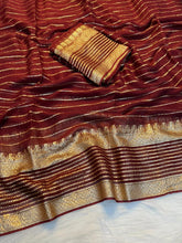 Load image into Gallery viewer, Effervescent Festive Wear Pure Viscose Georgette Linning Weaving Border Fancy Designer Saree
