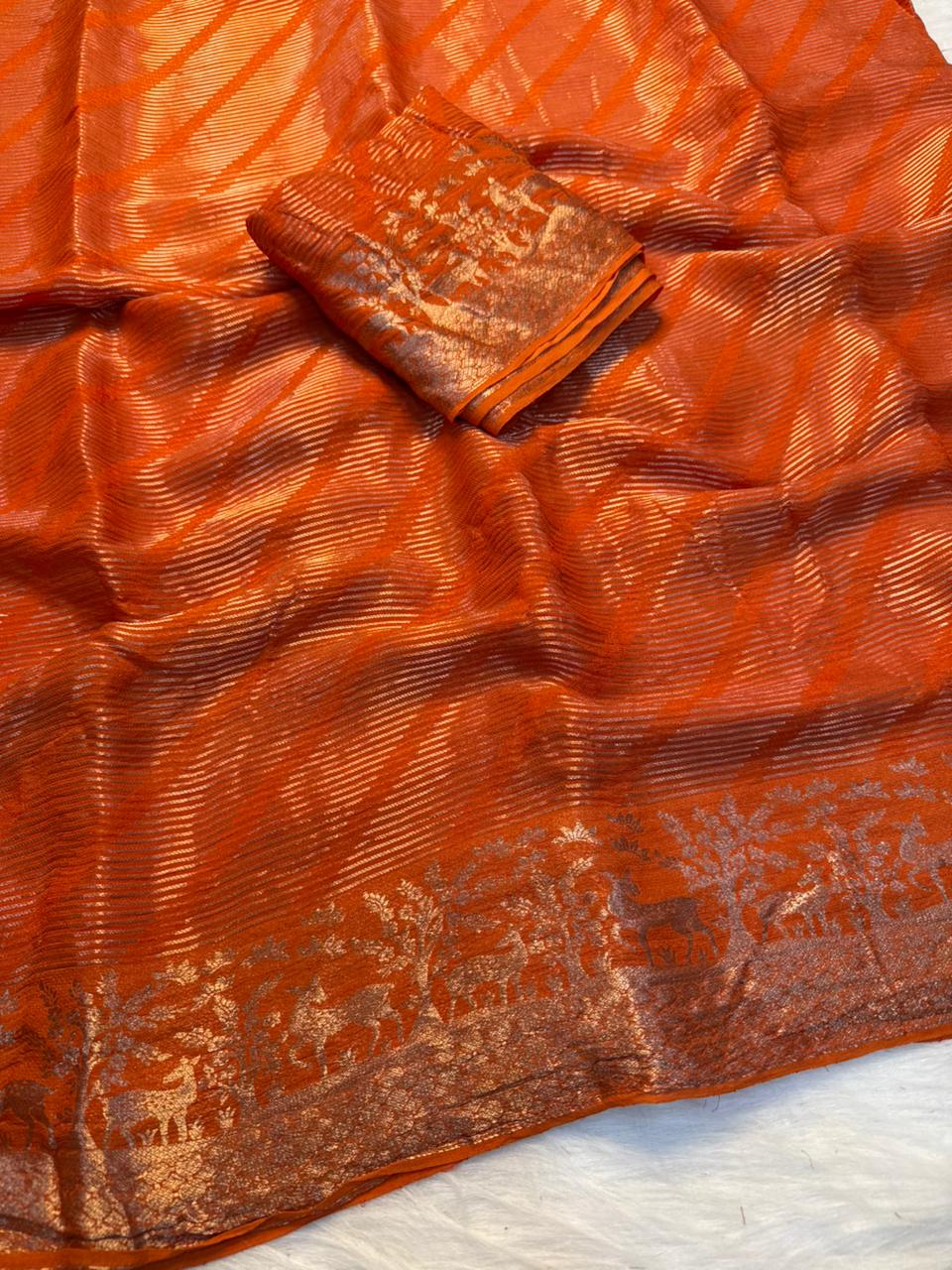 Adorable Wedding Wear Pure Viscose Dola Silk Jacquard Border Fancy Designer Saree With Blouse