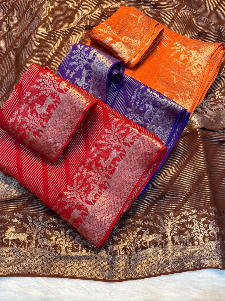 Adorable Wedding Wear Pure Viscose Dola Silk Jacquard Border Fancy Designer Saree With Blouse