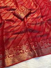Load image into Gallery viewer, Adorable Wedding Wear Pure Viscose Dola Silk Jacquard Border Fancy Designer Saree With Blouse
