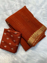 Load image into Gallery viewer, Admirable Party Wear Viscose Georgette Jacquard Zari Weaving Work Fancy Designer Saree For Women
