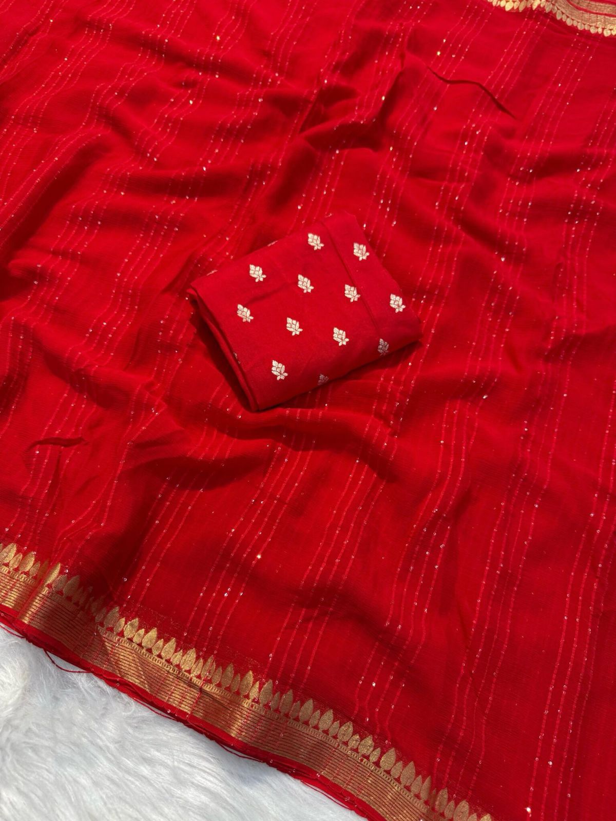 Admirable Party Wear Viscose Georgette Jacquard Zari Weaving Work Fancy Designer Saree For Women