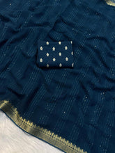 Load image into Gallery viewer, Admirable Party Wear Viscose Georgette Jacquard Zari Weaving Work Fancy Designer Saree For Women
