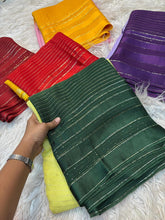 Load image into Gallery viewer, Adorning Function Wear Pure Viscose Georgette Linning Weaving Satin Patta Border Fancy Designer Saree
