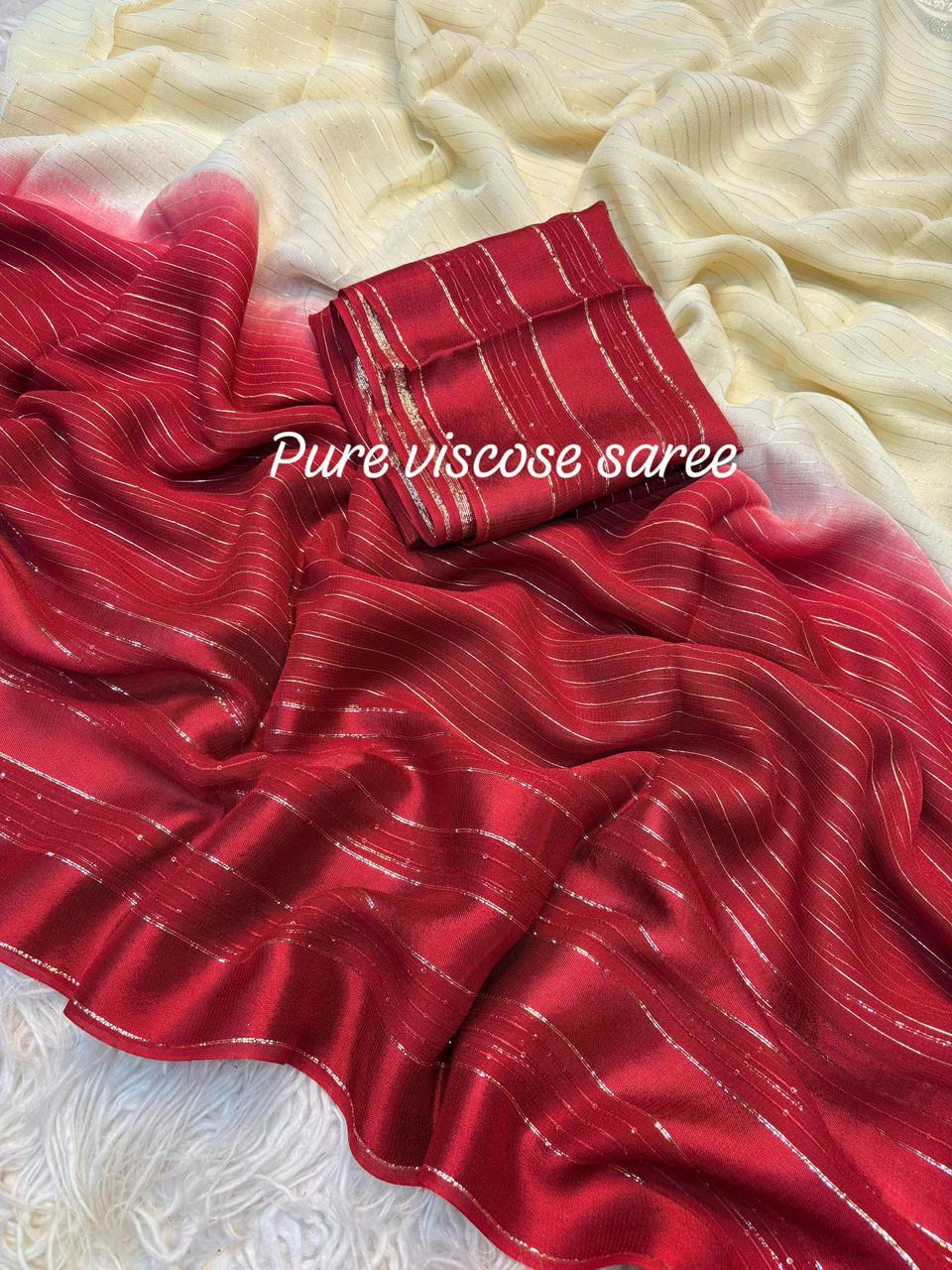Adorning Function Wear Pure Viscose Georgette Linning Weaving Satin Patta Border Fancy Designer Saree