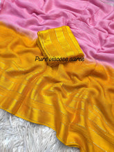 Load image into Gallery viewer, Adorning Function Wear Pure Viscose Georgette Linning Weaving Satin Patta Border Fancy Designer Saree
