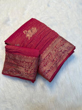 Load image into Gallery viewer, Gorgeous Function Wear Viscose Tissue Weaving Silk Zari Work Fancy Designer Saree With Blouse
