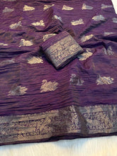 Load image into Gallery viewer, Gorgeous Function Wear Viscose Tissue Weaving Silk Zari Work Fancy Designer Saree With Blouse
