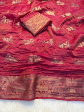 Load image into Gallery viewer, Gorgeous Function Wear Viscose Tissue Weaving Silk Zari Work Fancy Designer Saree With Blouse
