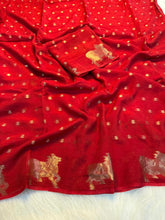 Load image into Gallery viewer, Fantabulous Festive Wear Viscose Georgette Jacquard Work Rich Pallu Designer Saree For Ocassion
