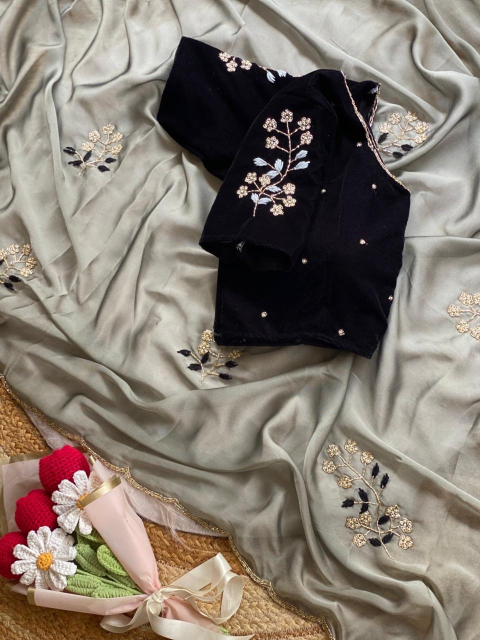 Glamorous Function Wear Rangoli Silk Flower Handwork Butta Thread Design Fancy Designer Saree With Unstitched Blouse Piece