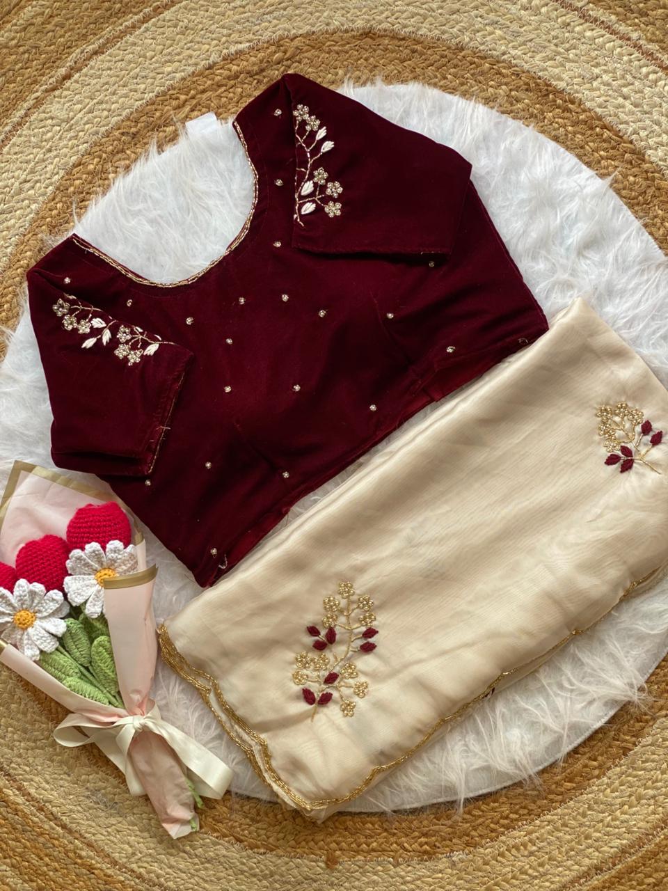 Glamorous Function Wear Rangoli Silk Flower Handwork Butta Thread Design Fancy Designer Saree With Unstitched Blouse Piece