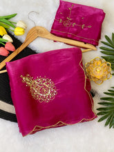 Load image into Gallery viewer, Attractive Wedding Wear Satin Silk Handwork Fancy Designer Saree With Blissful Blouse Piece

