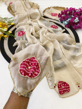 Load image into Gallery viewer, Opulent Festive Wear Soft Silk Handwork Fancy Designer Saree With Blissful Blouse Piece
