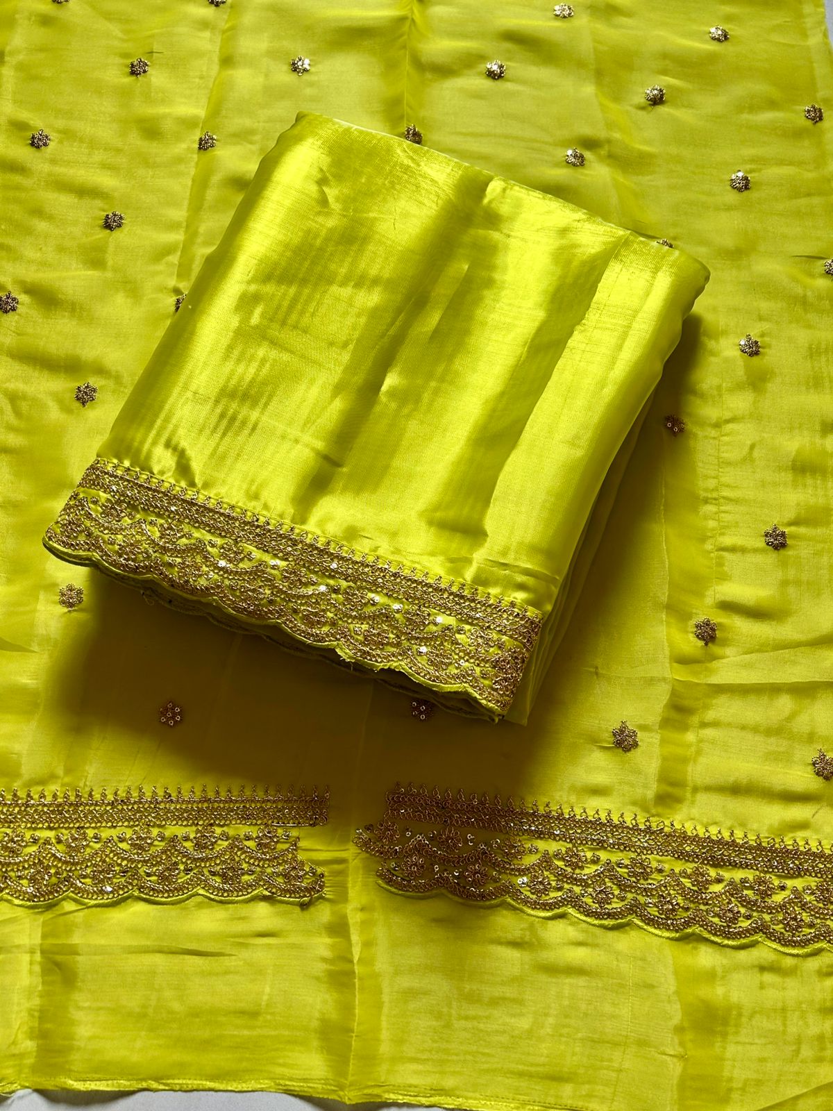 Adorning Function Wear Soft Silk Sequence Embroidery Work Border Fancy Designer Saree