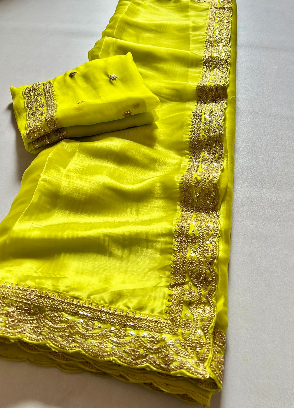 Adorning Function Wear Soft Silk Sequence Embroidery Work Border Fancy Designer Saree