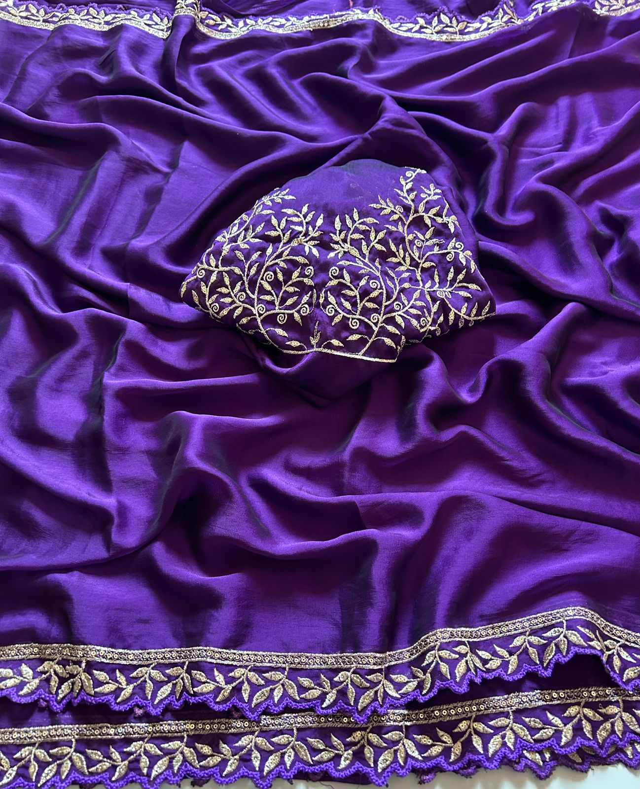 Groovy Function Wear Rangoli Silk Zari Embroidery Sequence Work Designer Saree With Blouse Piece