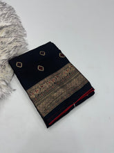 Load image into Gallery viewer, Exquisite Festive Wear Pure Soft Georgette Silk Foil Print With Zari Border Designer Saree

