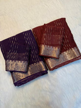 Load image into Gallery viewer, Marvellous Function Wear Pure Viscose Dola Silk Jacquard Zari Border Rich Pallu Designer Saree With Elegant Blouse Piece
