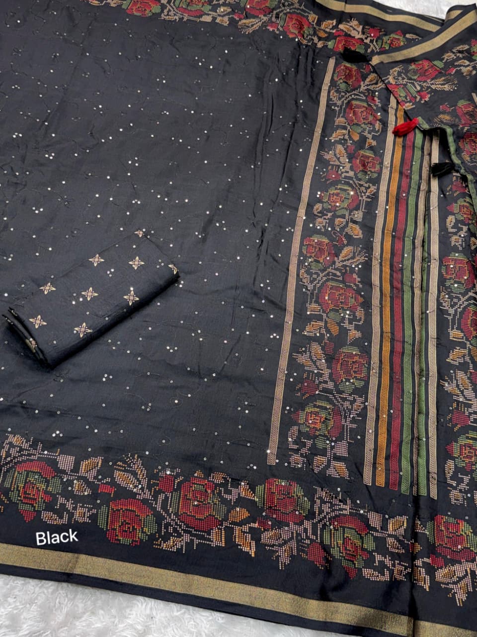 Heritage Function Wear Mul Cotton Thread With Sequence Work Printed n Zari Border Designer Saree