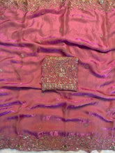 Load image into Gallery viewer, Admirable Wedding Wear Silk Heavy Embroidery n Aarco Work Fancy Designer Saree With Elegant Blouse Piece
