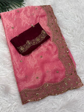 Load image into Gallery viewer, Charming Festive Wear Silk Embroidery Sequence Work Fancy Designer Saree With Blouse Piece

