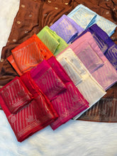 Load image into Gallery viewer, Adorning Festive Wear Pure Viscose Soft Silk Jacquard Work Border Designer Saree With Blouse Piece
