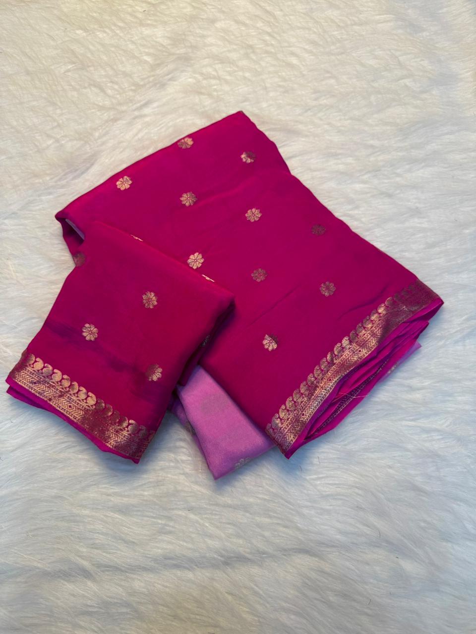 Mellifluous Function Wear Pure Viscose Silk Jacquard Weaving Work Rich Pallu Fancy Designer Saree With Blouse Piece
