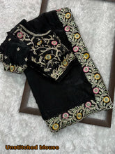Load image into Gallery viewer, Marvellous Festive Wear Silk Thread Embroidered n Siroski Work Designer Saree With Blissful Blouse Piece
