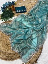 Load image into Gallery viewer, Marvellous Party Wear Silk Embroidery Sequence Work Fancy Designer Saree With Blouse Piece
