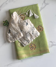 Load image into Gallery viewer, Adorable Festive Wear Kota Doriya Embroidery Work Zari Border Designer Saree With Stitched Blouse
