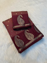 Load image into Gallery viewer, Graceful Party Wear Soft Tussar Silk Jacquard Zari Work Border Fancy Designer Saree For Wedding
