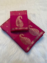 Load image into Gallery viewer, Graceful Party Wear Soft Tussar Silk Jacquard Zari Work Border Fancy Designer Saree For Wedding
