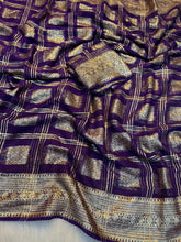 Load image into Gallery viewer, New Partywear Pure Viscose Georgette Jacquard Weaving Work Fancy Designer Saree With Blouse
